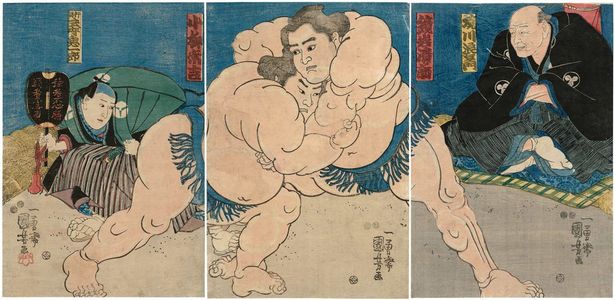 Japanese Print "Sumô Wrestlers" by Utagawa Kuniyoshi, 歌川国芳 (Utagawa Kuniyoshi)