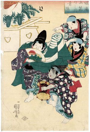 Utagawa Kuniyoshi: New Year (Seiyô), from the series Elegant Play of the Five Festivals (Gayû go sekku no uchi) - Museum of Fine Arts