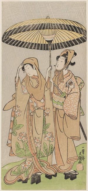 一筆斉文調: Actors Segawa Kikunojô III and Onoe Tamizô - ボストン美術館
