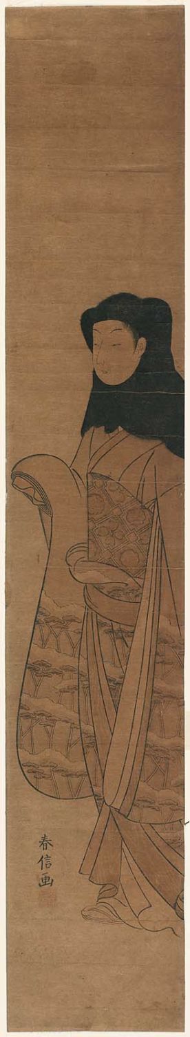 Suzuki Harunobu: Young Woman in Black Hood - Museum of Fine Arts