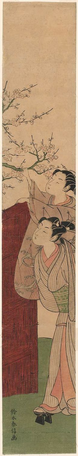 Suzuki Harunobu: Young Couple Picking a Plum Branch - Museum of Fine Arts