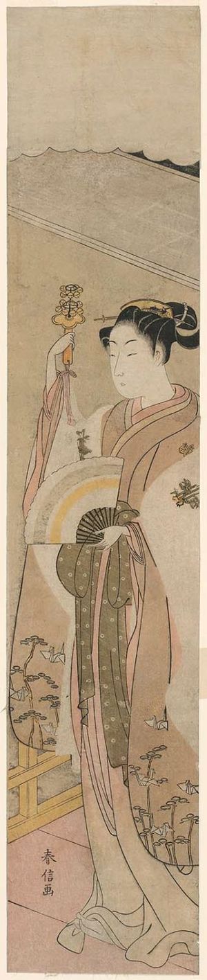 Suzuki Harunobu: Miko Dancing at a Shrine - Museum of Fine Arts