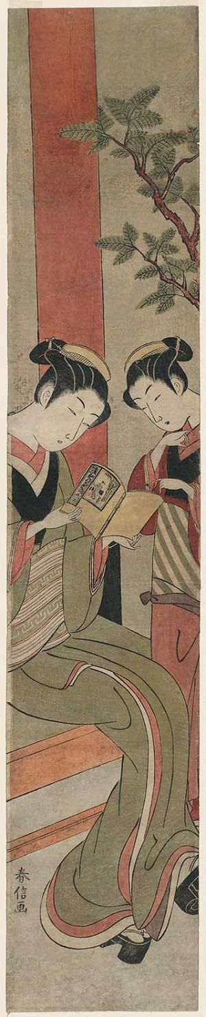 Suzuki Harunobu: Osen and an Assistant Reading a Novelette - Museum of Fine Arts