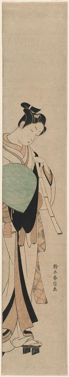 Suzuki Harunobu: Young Man Dressed as Komusô - Museum of Fine Arts