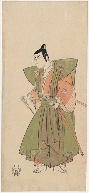 勝川春章: Actor Nakamura Shichisaburô II as ? Koyama no Hangan - ボストン美術館