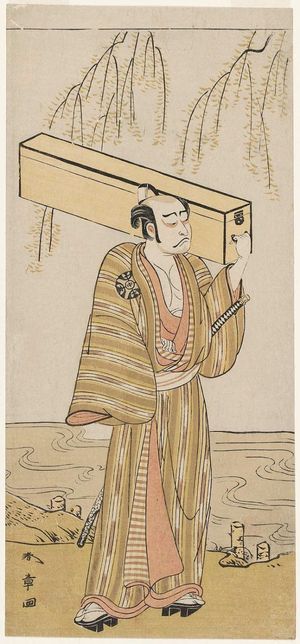 Katsukawa Shunsho: Actor Nakamura Nakazô as a Carpenter (Probably Kagekiyo) - Museum of Fine Arts