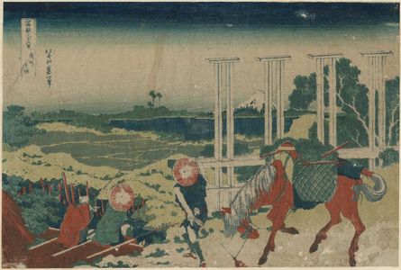 葛飾北斎: Senju in Musashi Province (Bushû Senju), from the series Thirty-six Views of Mount Fuji (Fugaku sanjûrokkei) - ボストン美術館