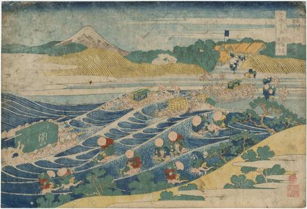 Katsushika Hokusai: Fuji from Kanaya on the Tôkaidô (Tôkaidô Kanaya no Fuji), from the series Thirty-six Views of Mount Fuji (Fugaku sanjûrokkei) - Museum of Fine Arts