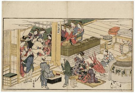 Kitao Masanobu: Fox Dance in the Yoshiwara, from the album Spring in the Four Directions (Yomo no haru) - Museum of Fine Arts