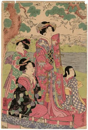 Torii Kiyomine: Parody of the Story of Yoritomo Releasing Cranes at Yuigahama - Museum of Fine Arts