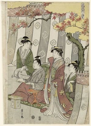 Hosoda Eishi: Momiji no ga, from the series Genji in Fashionable Modern Guise (Fûryû yatsushi Genji) - Museum of Fine Arts