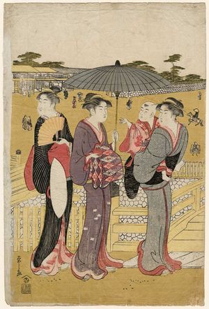Hosoda Eishi: Sanmaibashi in Ueno - Museum of Fine Arts