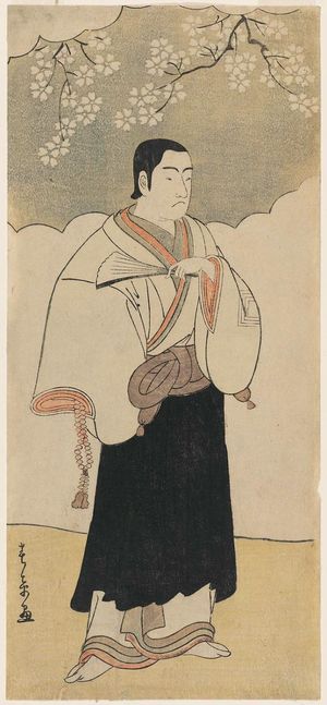 勝川春章: Actor Ichikawa Monnosuke II as a Monk - ボストン美術館