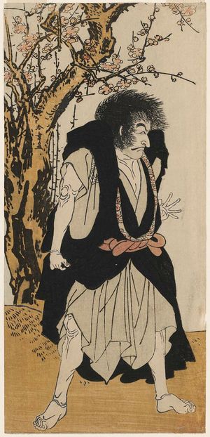 勝川春章: Actor Ichikawa Danjûrô V as the renegade monk Wantetsu from Ôkamidani - ボストン美術館