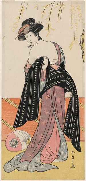 Katsukawa Shunsho: Actor Nakamura Rikô as Hana, daughter of Koshiba Kamon - Museum of Fine Arts