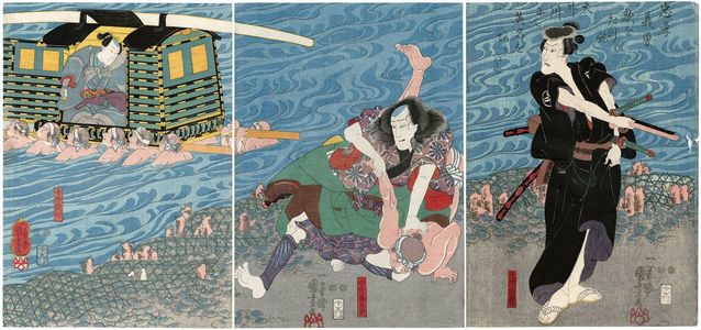 Japanese Print "Actors" by Utagawa Kuniyoshi, 歌川国芳 (Utagawa Kuniyoshi)