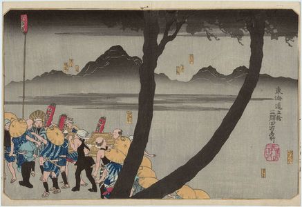 Utagawa Kuniyoshi: Four Stations: Hodogaya, Totsuka, Fujisawa, and Hiratsuka, from the series Famous Views of the Fifty-three Stations of the Tôkaidô Road (Tôkaidô gojûsan eki yonshuku meisho) - Museum of Fine Arts