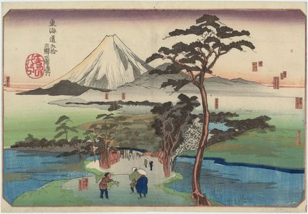 Utagawa Kuniyoshi: Three Stations: Hara, Yoshiwara, and Kanbara, from the series Famous Views of the Fifty-three Stations of the Tôkaidô Road (Tôkaidô gojûsan eki sanshuku meisho) - Museum of Fine Arts