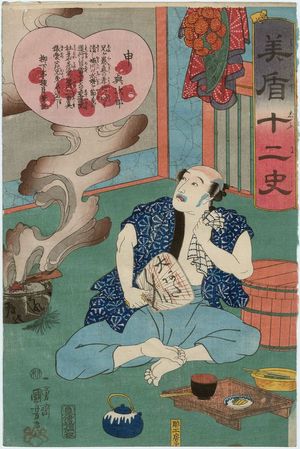 Utagawa Kuniyoshi, 歌川国芳 (Utagawa Kuniyoshi)による浮世絵「Monkey (Saru): Yojirô, from the series Selections for the Twelve Zodiac Signs (Mitate jûnishi)」