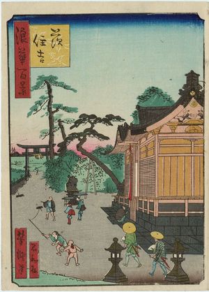 歌川芳滝: Ibara Sumiyoshi Shrine (Ibara Sumiyoshi), from the series One Hundred Views of Osaka (Naniwa hyakkei) - ボストン美術館
