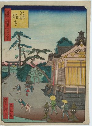 Utagawa Yoshitaki: Ibara Sumiyoshi Shrine (Ibara Sumiyoshi), from the series One Hundred Views of Osaka (Naniwa hyakkei) - Museum of Fine Arts