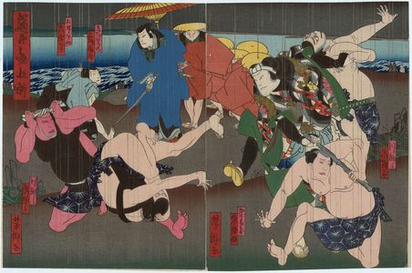 Japanese Print "Actors" by Utagawa Yoshitaki, 歌川芳滝 (Ichiyôsai Yoshitaki)