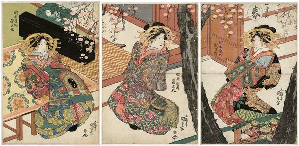 歌川国貞: Spring (Haru), from the series Four Seasons (Shiki no uchi) - ボストン美術館