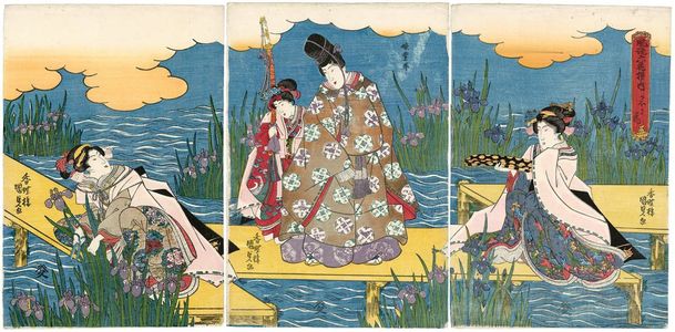 Utagawa Kunisada: Iris, from the series Six Fashionable Floral Selections (Fûryû rokkasen no uchi) - Museum of Fine Arts