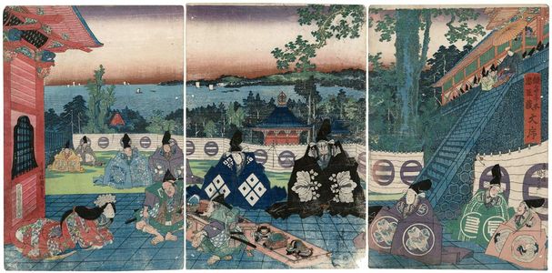 Utagawa Kunisada: Act I (Daijo), from the series The Storehouse of Loyal Retainers, a Primer (Kanadehon Chûshingura) - Museum of Fine Arts