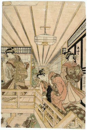 歌川国貞: Triptych View in the New Yoshiwara (Shin Yoshiwara sanmaitsuzuki zu) - ボストン美術館