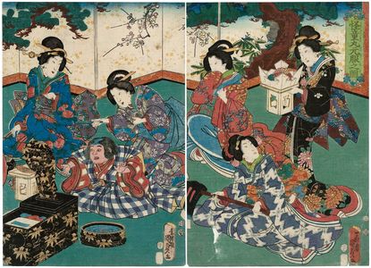 Utagawa Kunisada II: Kaidômaru genpuku no zu - Museum of Fine Arts