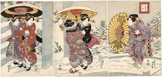 Utagawa Kunisada: First Snowfall at Mimeguri (Mimeguri no hatsuyuki) - Museum of Fine Arts