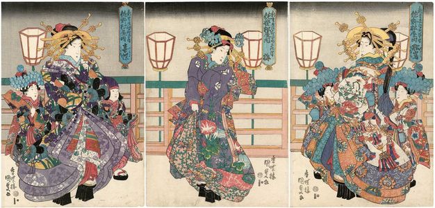 Utagawa Kunisada, 歌川国貞 (Utagawa Kunisada I (Toyokuni III))による浮世絵「Courtesans」