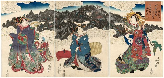 Utagawa Kunisada, 歌川国貞 (Utagawa Kunisada I (Toyokuni III))による浮世絵「Tanehiko saku Inaka Genji no uchi Kurama-yama...」