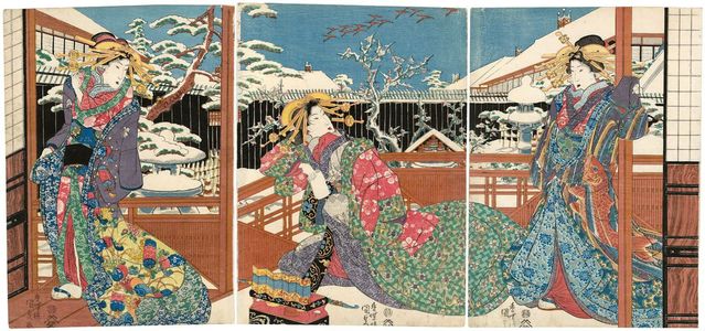 Utagawa Kunisada: Courtesans in Winter - Museum of Fine Arts