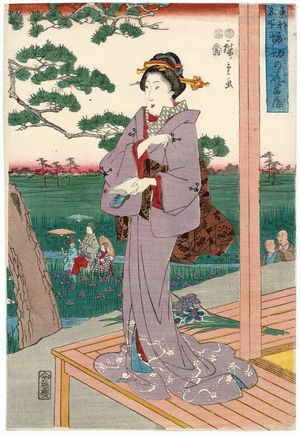 Utagawa Hiroshige: Iris Garden at Horikiri (Horikiri no hanashôbu), from the series Famous Places in the Eastern Capital (Tôto meisho) - Museum of Fine Arts
