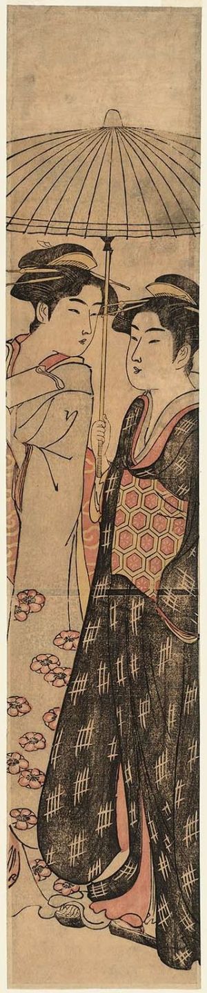 Hosoda Eishi: Two Women under an Umbrella - Museum of Fine Arts
