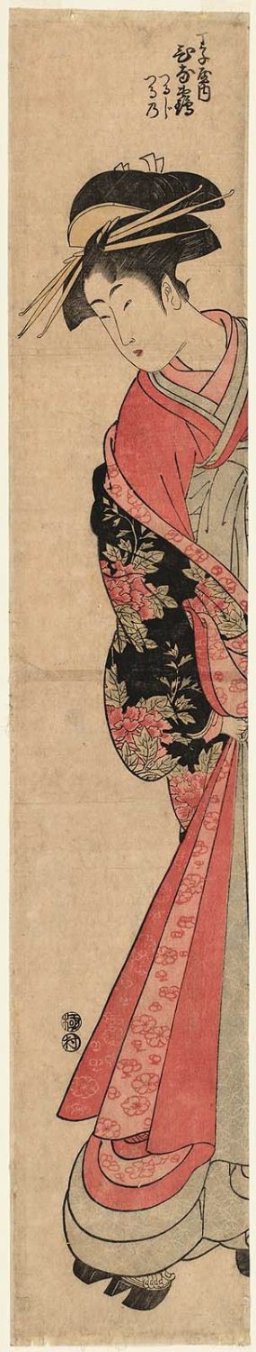 Unknown, 無款 (Artist Unknown, Japanese)による浮世絵「Hinazuru of the Chôjiya, kamuro Tsuruji and Tsuruno」