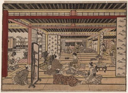 Furuyama Moromasa: A Game of Ken in a Parlor in the New Yoshiwara - ボストン美術館