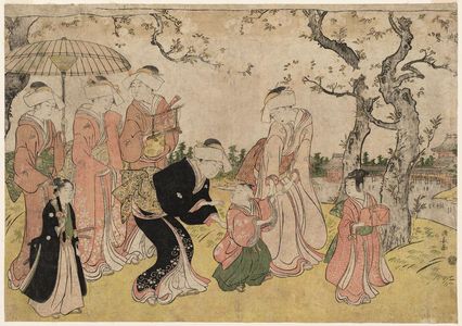 Torii Kiyonaga: Cherry Blossom Viewing at Ueno - Museum of Fine Arts