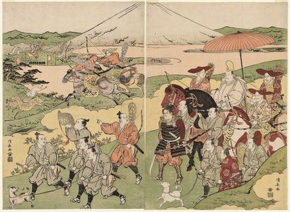 Torii Kiyonaga: Yoritomo's Hunt at the Foot of Mount Fuji - Museum of Fine Arts