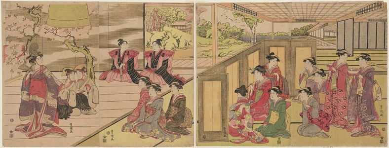 Utagawa Toyokuni I: Private Performance of Women's Kabuki - Museum of Fine Arts