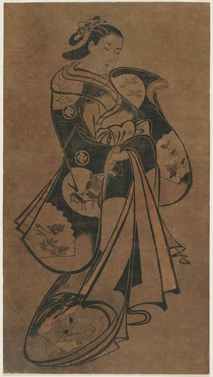 Torii Kiyonobu I: Standing Courtesan - Museum of Fine Arts