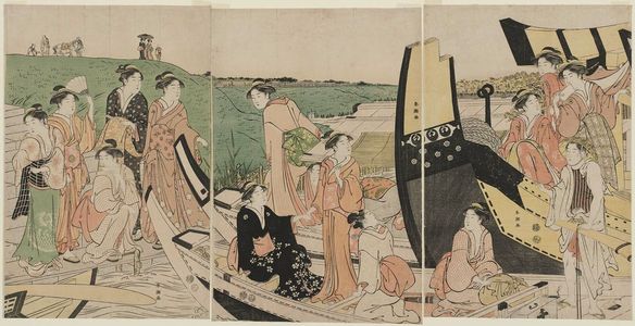 Katsukawa Shuncho: Pleasure Boats at the Mukôjima Landing - Museum of Fine Arts