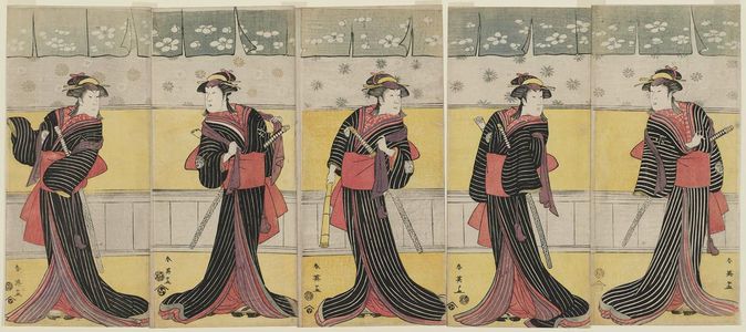 Katsukawa Shun'ei: Actors as the Five Chivalrous Women - Museum of Fine Arts