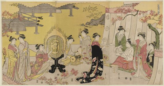 Hosoda Eishi: Momiji no ga, from the series Genji in Fashionable Modern Guise (Fûryû yatsushi Genji) - Museum of Fine Arts