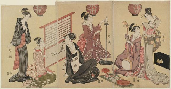 Hosoda Eishi: Geisha Preparing for Entertainment - Museum of Fine Arts