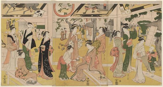 Hosoda Eishi: Women Resting in the Votive Picture Hall at Asakusa - Museum of Fine Arts