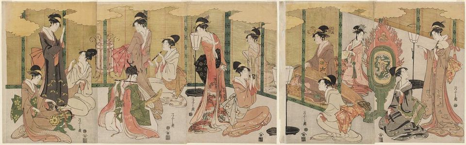 Hosoda Eishi: A Modern Version of the Concert of Ushiwakamaru and Jôruri-hime - Museum of Fine Arts