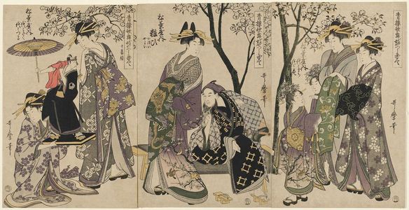 Kitagawa Utamaro: Complete Illustrations of Yoshiwara Parodies of Kabuki, a Set of Ten (Seirô kabuki yatsushi ezukushi, jûban tsuzuki) - Museum of Fine Arts